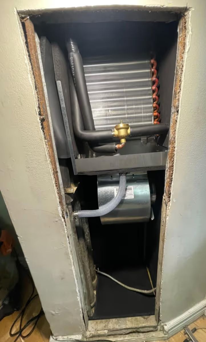 New fan coil unit after installation